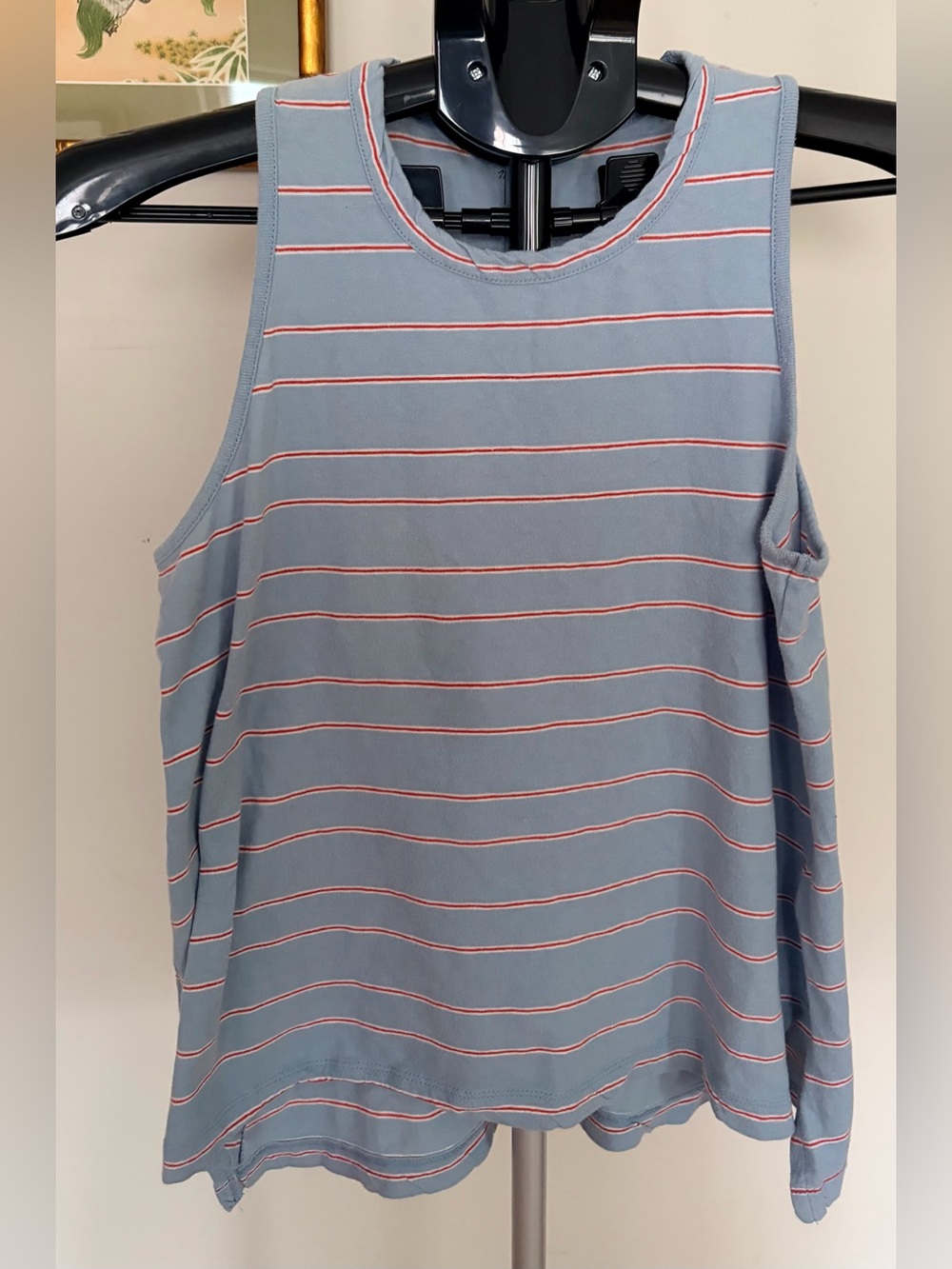 Madewell Blue Tank Top with Red Stripes